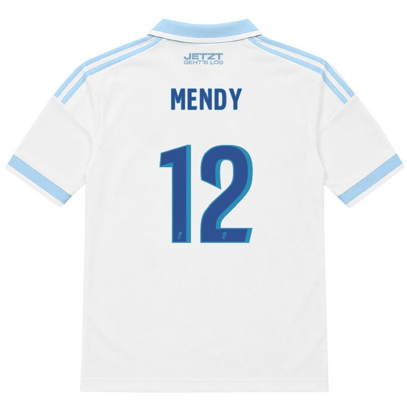 Danxen Dames François Mendy #12 Licht Hemelsblauw Wit Rood Uitshirt Uittenue 2026/27 T-Shirt België