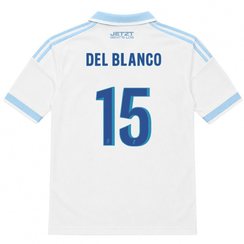 Danxen Dames Mateo Del Blanco #15 Licht Hemelsblauw Wit Rood Uitshirt Uittenue 2026/27 T-Shirt België