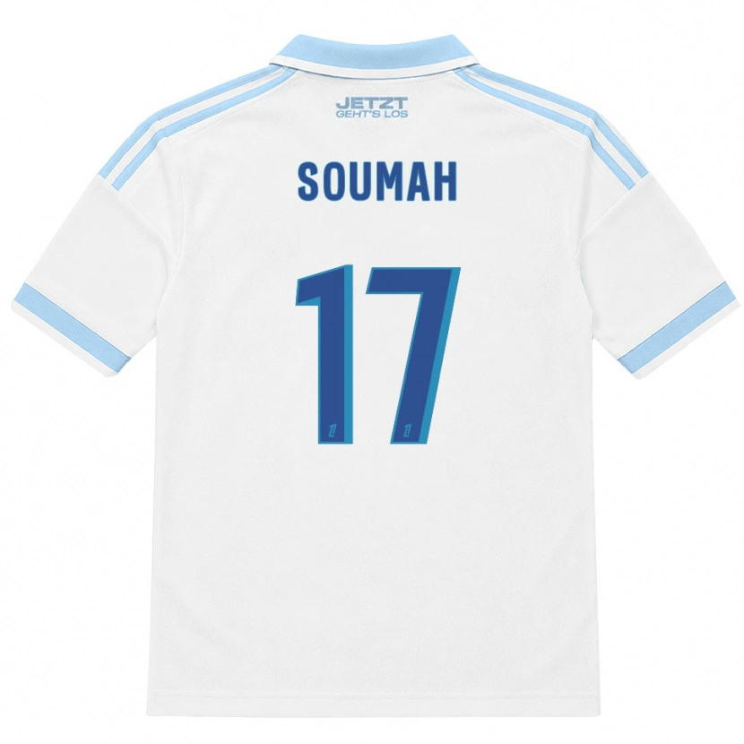 Danxen Dames Malick Soumah #17 Licht Hemelsblauw Wit Rood Uitshirt Uittenue 2026/27 T-Shirt België