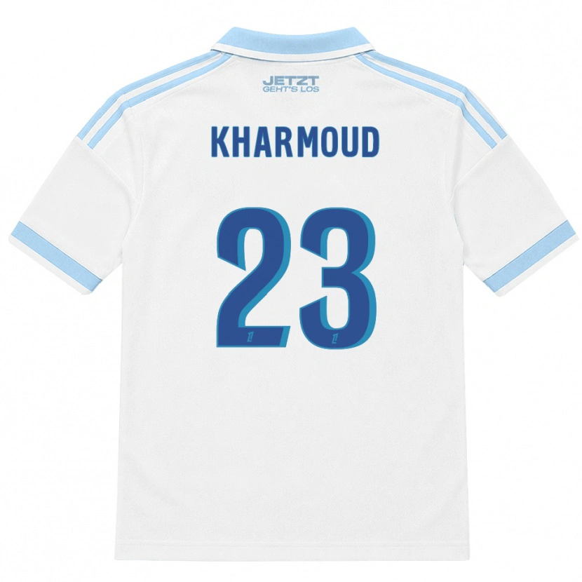 Danxen Dames Rayan Kharmoud #23 Licht Hemelsblauw Wit Rood Uitshirt Uittenue 2026/27 T-Shirt België