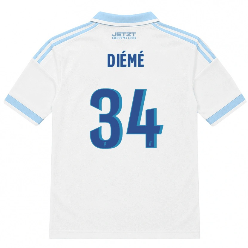 Danxen Dames Yaya Diémé #34 Licht Hemelsblauw Wit Rood Uitshirt Uittenue 2026/27 T-Shirt België