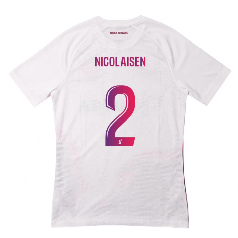 Danxen Dames Rasmus Nicolaisen #2 Wit Roze Paars Uitshirt Uittenue 2026/27 T-Shirt België