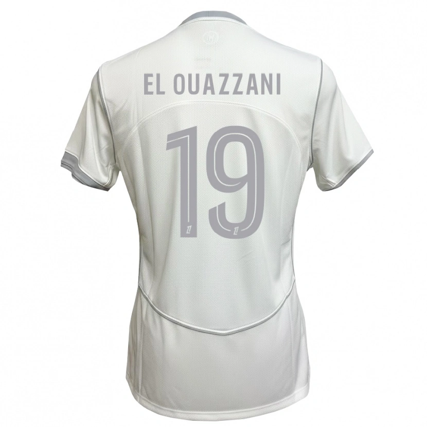 Danxen Dames Amine El Ouazzani #19 Wit Grijs Uitshirt Uittenue 2026/27 T-Shirt België