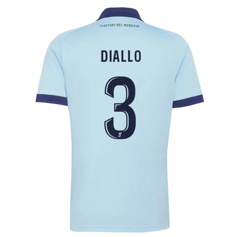 Danxen Dames Ibrahim Diallo #3 Centaurieblauw Zwart Uitshirt Uittenue 2026/27 T-Shirt België