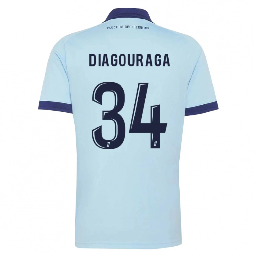 Danxen Dames Djibril Diagouraga #34 Centaurieblauw Zwart Uitshirt Uittenue 2026/27 T-Shirt België
