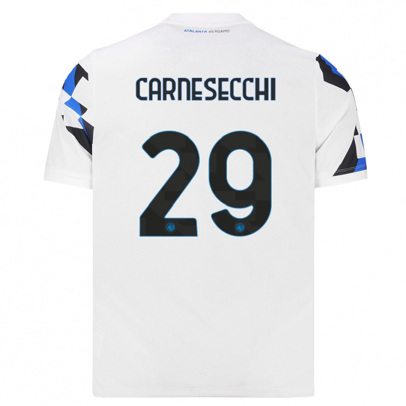 Danxen Dames Marco Carnesecchi #29 Wit Rood Blauw Uitshirt Uittenue 2026/27 T-Shirt België