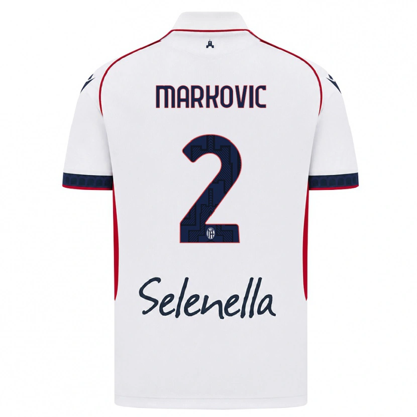 Danxen Dames Petar Markovic #2 Wit Rood Koninklijk Blauw Uitshirt Uittenue 2026/27 T-Shirt België