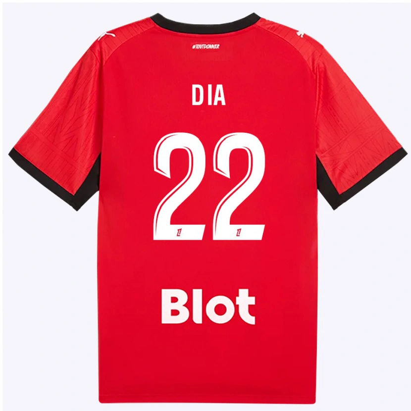 Danxen Dames Boulaye Dia #22 Rood Zwart Wit Thuisshirt Thuistenue 2026/27 T-Shirt België