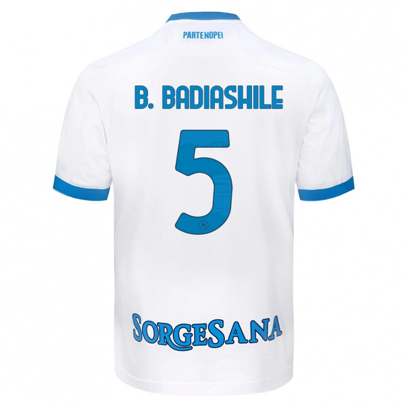 Danxen Kinderen Benoît Badiashile #5 Wit Hemelsblauw Uitshirt Uittenue 2026/27 T-Shirt België