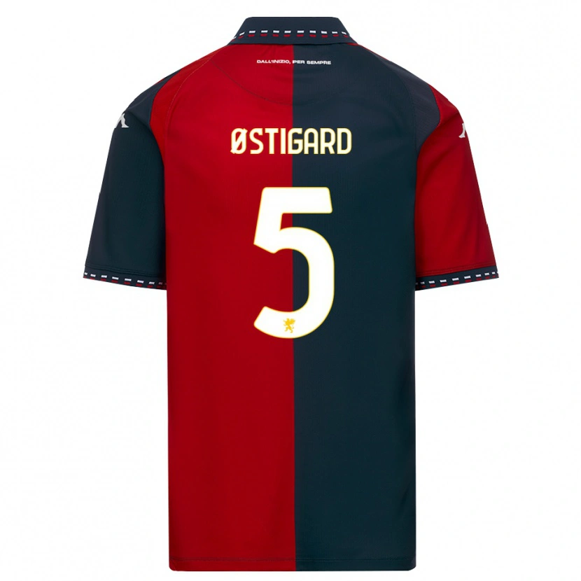Danxen Kinderen Leo Østigård #5 Rood Zwart Wit Thuisshirt Thuistenue 2026/27 T-Shirt België