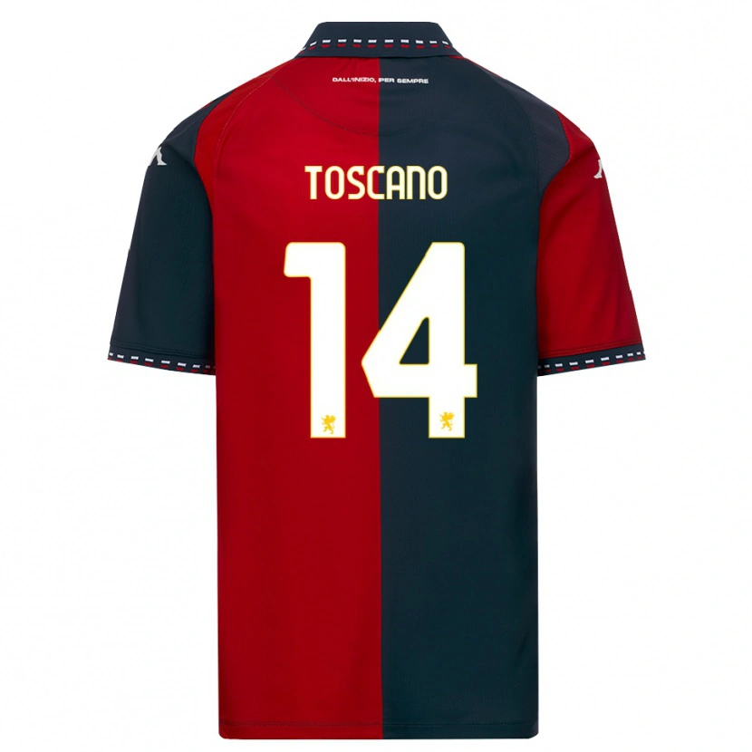 Danxen Kinderen Filippo Toscano #14 Rood Zwart Wit Thuisshirt Thuistenue 2026/27 T-Shirt België