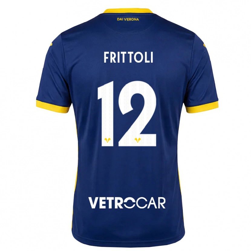 Danxen Kinderen Riccardo Frittoli #12 Koninklijk Blauw Geel Wit Thuisshirt Thuistenue 2026/27 T-Shirt België
