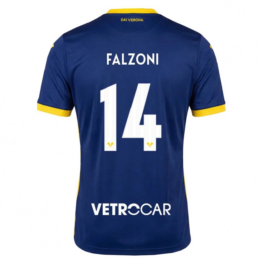 Danxen Kinderen Leonardo Falzoni #14 Koninklijk Blauw Geel Wit Thuisshirt Thuistenue 2026/27 T-Shirt België