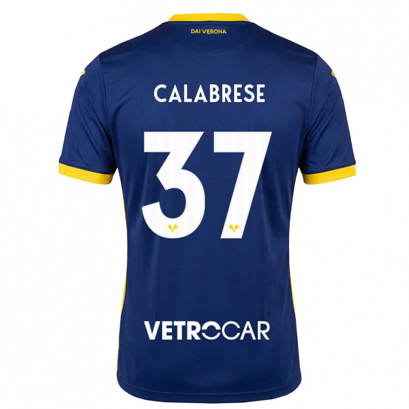 Danxen Kinderen Nicolò Calabrese #37 Koninklijk Blauw Geel Wit Thuisshirt Thuistenue 2026/27 T-Shirt België