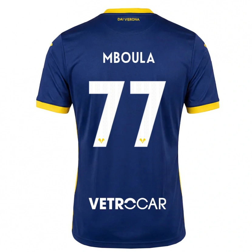 Danxen Kinderen Jordi Mboula #77 Koninklijk Blauw Geel Wit Thuisshirt Thuistenue 2026/27 T-Shirt België