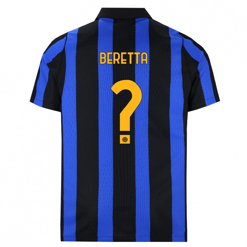 Danxen Kinderen Emanuele Beretta #0 Zwart Blauw Geel Thuisshirt Thuistenue 2026/27 T-Shirt België