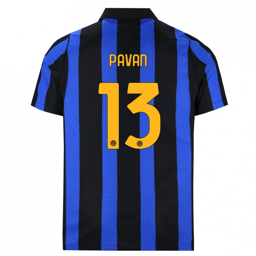 Danxen Kinderen Federico Pavan #13 Zwart Blauw Geel Thuisshirt Thuistenue 2026/27 T-Shirt België
