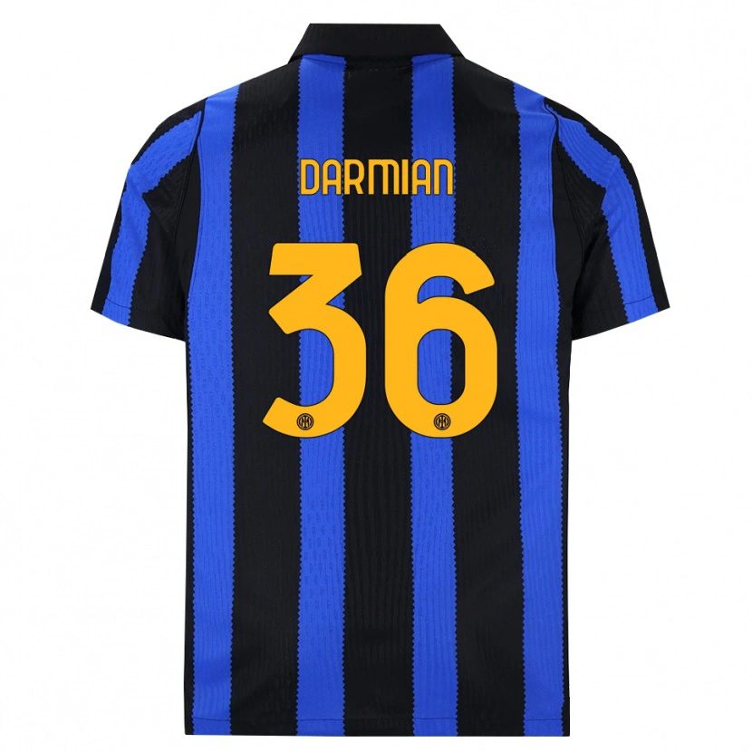 Danxen Kinderen Matteo Darmian #36 Zwart Blauw Geel Thuisshirt Thuistenue 2026/27 T-Shirt België
