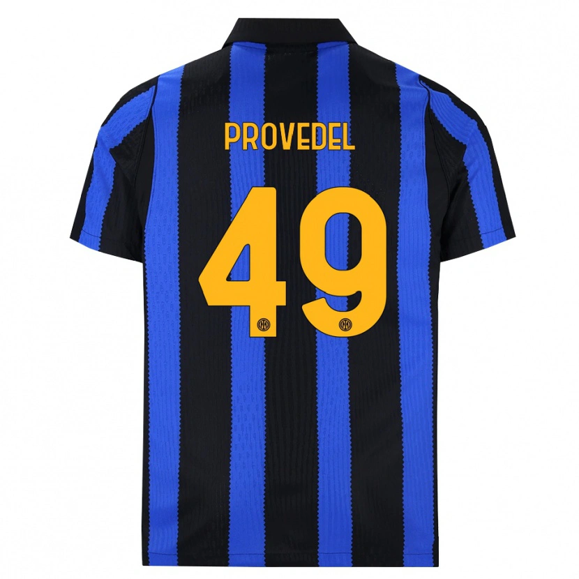 Danxen Kinderen Ivan Provedel #49 Zwart Blauw Geel Thuisshirt Thuistenue 2026/27 T-Shirt België