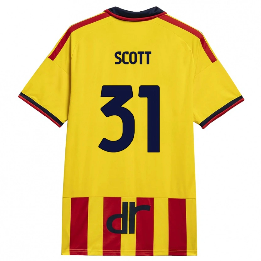 Danxen Kinderen Elijah Scott #31 Geel Rood Thuisshirt Thuistenue 2026/27 T-Shirt België