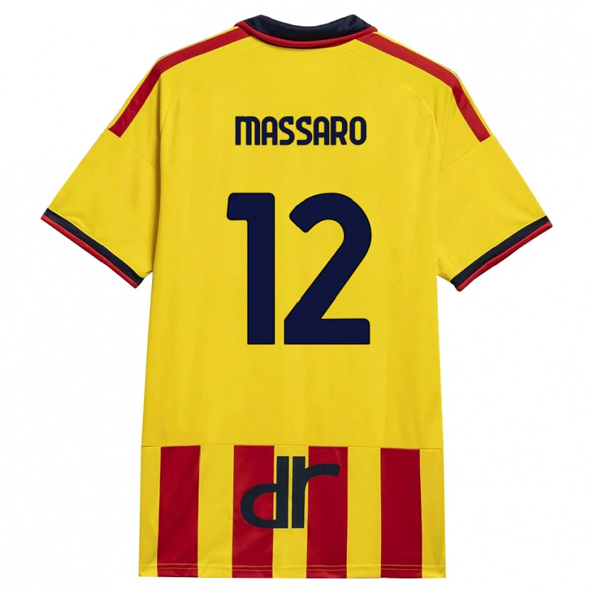 Danxen Kinderen Gianmaria Massaro #12 Geel Rood Thuisshirt Thuistenue 2026/27 T-Shirt België