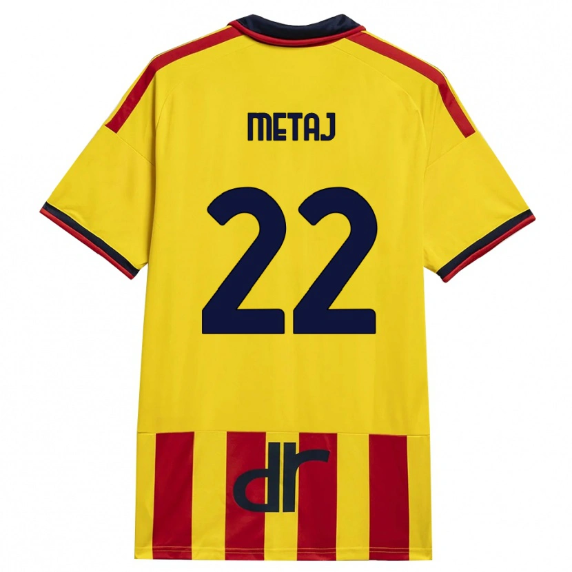 Danxen Kinderen Dejvi Metaj #22 Geel Rood Thuisshirt Thuistenue 2026/27 T-Shirt België