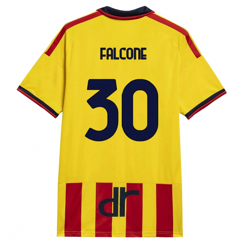 Danxen Kinderen Wladimiro Falcone #30 Geel Rood Thuisshirt Thuistenue 2026/27 T-Shirt België