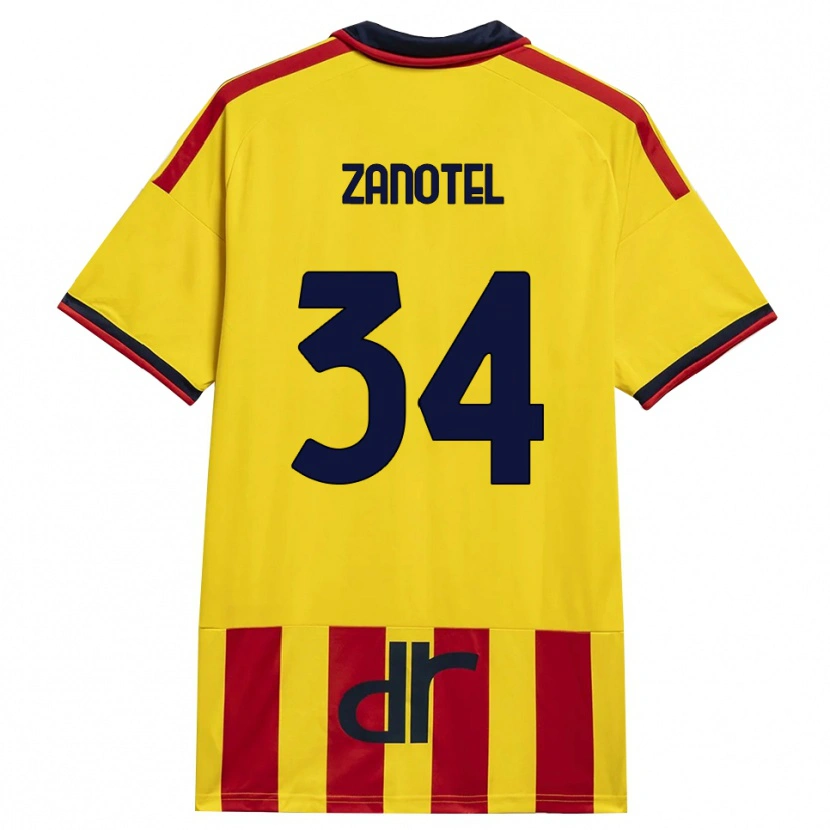Danxen Kinderen Giovanni Zanotel #34 Geel Rood Thuisshirt Thuistenue 2026/27 T-Shirt België