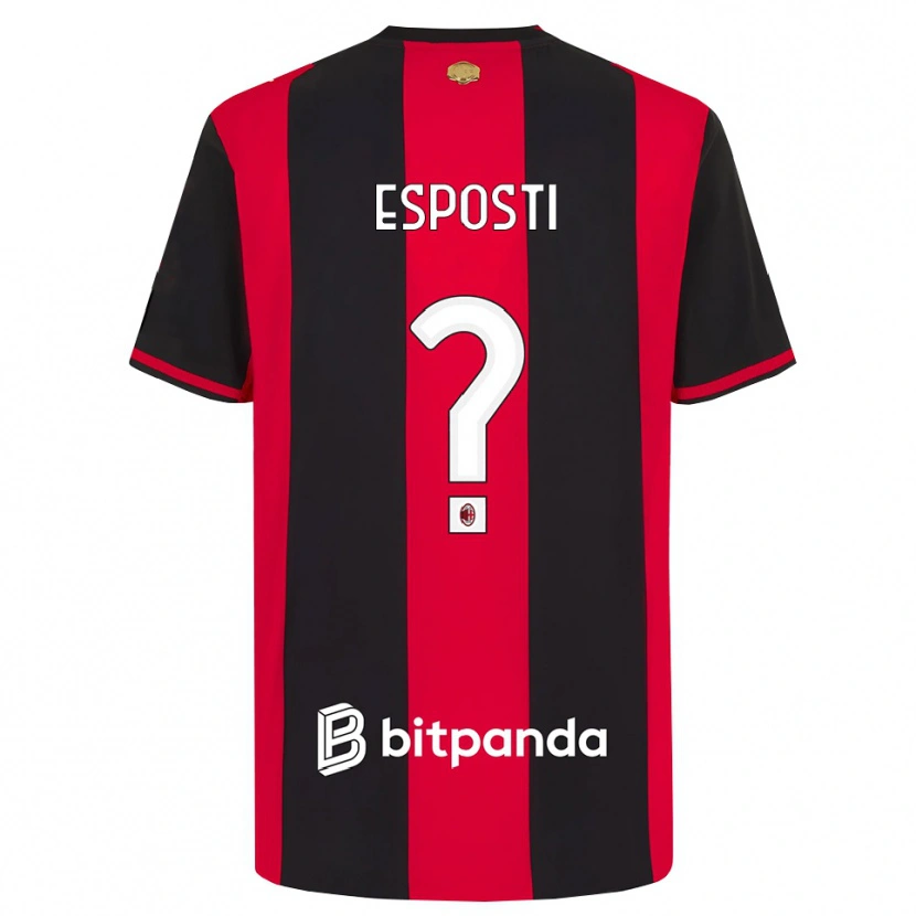 Danxen Kinderen Alessandro Esposti #0 Rood Zwart Wit Thuisshirt Thuistenue 2026/27 T-Shirt België