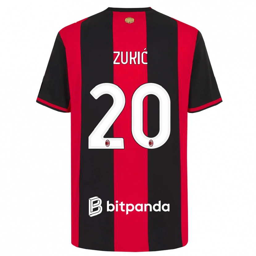 Danxen Kinderen Damir Zukic #20 Rood Zwart Wit Thuisshirt Thuistenue 2026/27 T-Shirt België