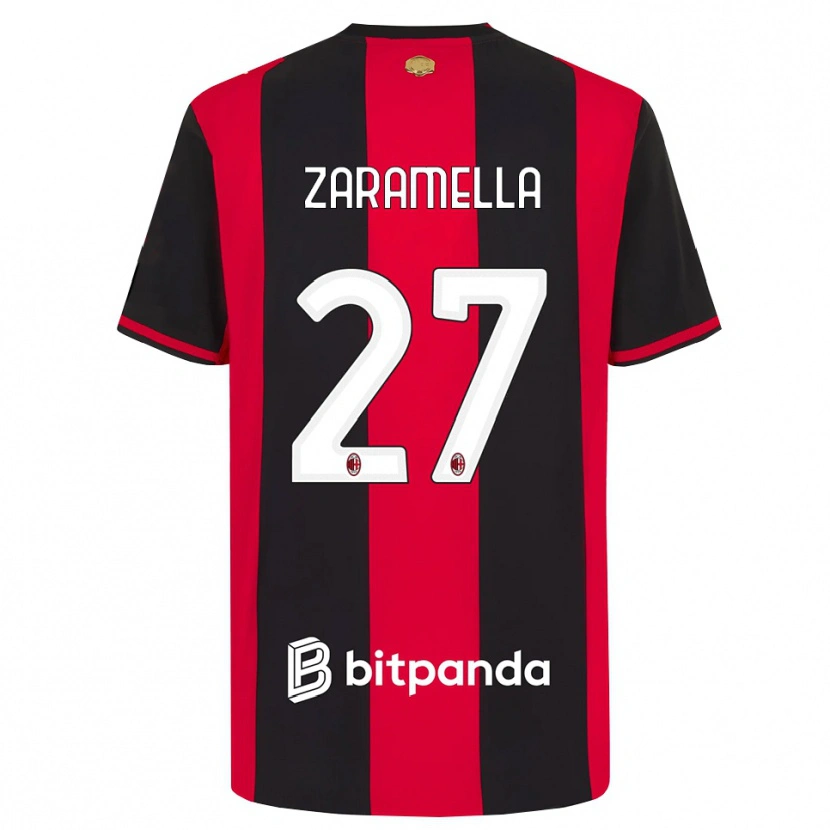 Danxen Kinderen Mattia Zaramella #27 Rood Zwart Wit Thuisshirt Thuistenue 2026/27 T-Shirt België