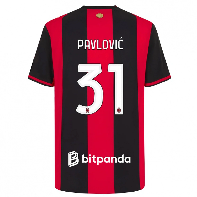 Danxen Kinderen Strahinja Pavlović #31 Rood Zwart Wit Thuisshirt Thuistenue 2026/27 T-Shirt België