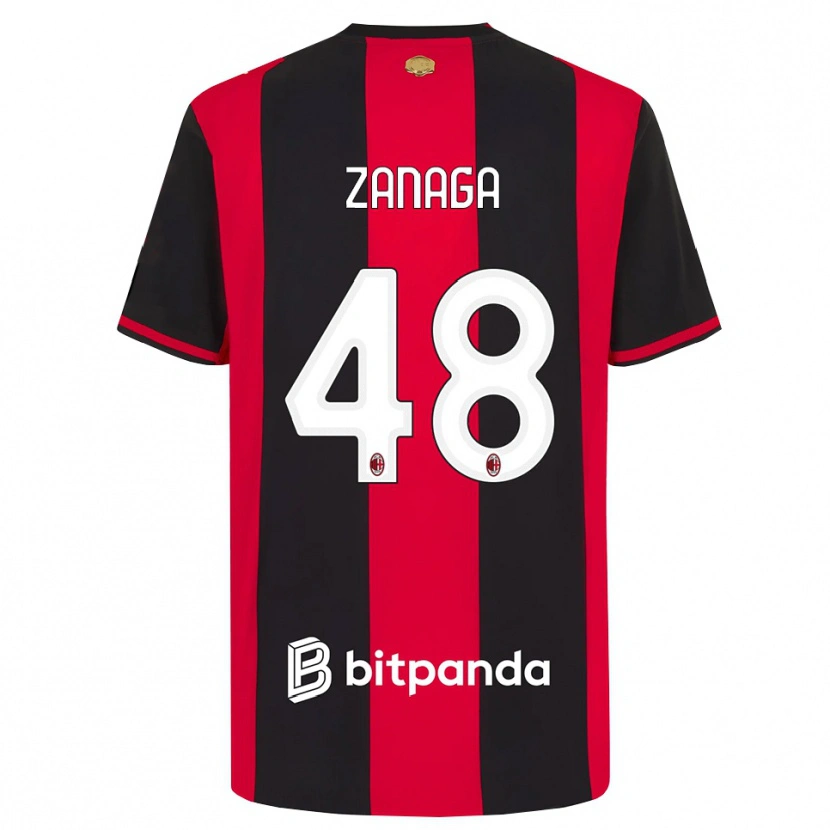 Danxen Kinderen Edoardo Zanaga #48 Rood Zwart Wit Thuisshirt Thuistenue 2026/27 T-Shirt België