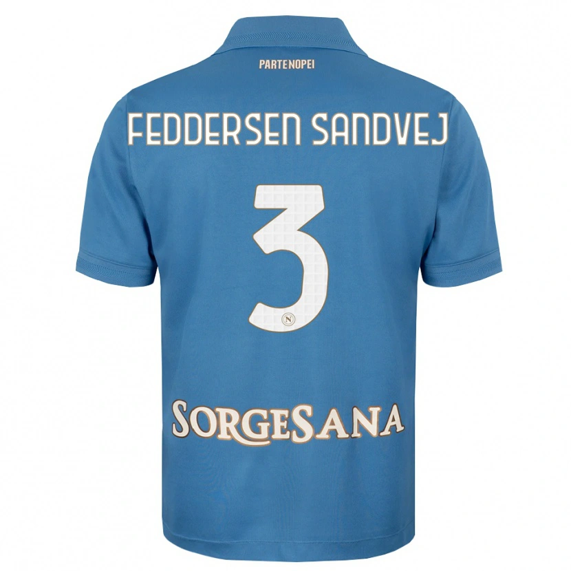 Danxen Kinderen Cecilie Feddersen Sandvej #3 Haze Blauw Wit Thuisshirt Thuistenue 2026/27 T-Shirt België