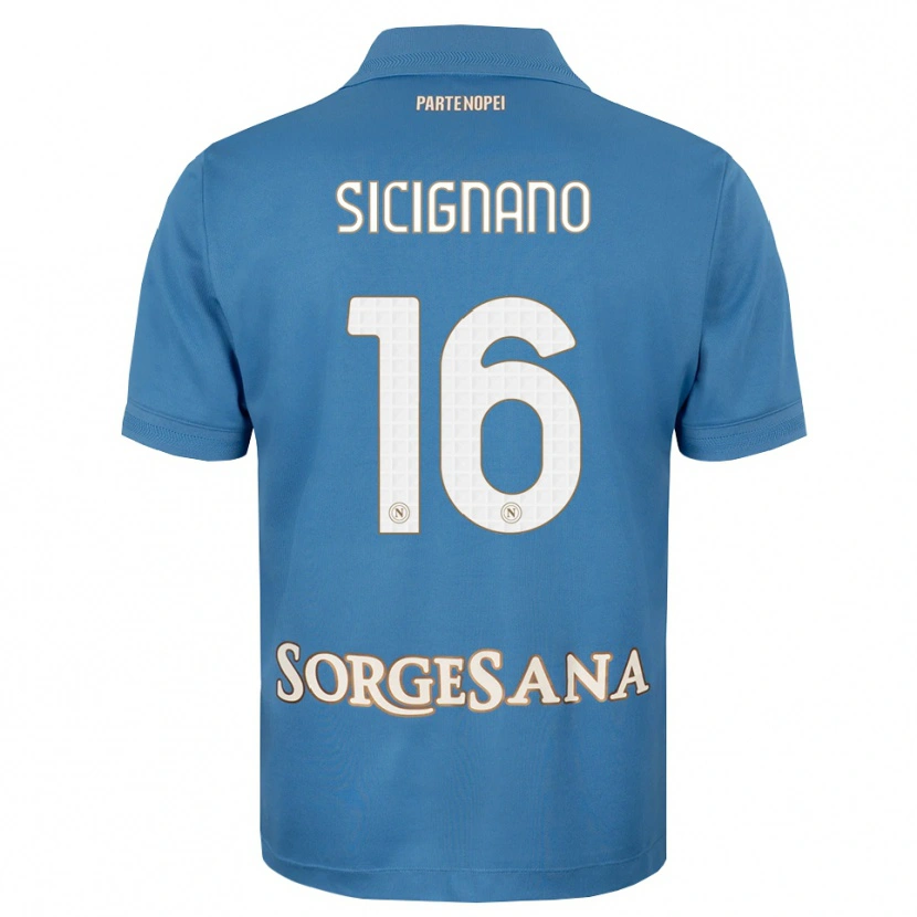 Danxen Kinderen Luigi Sicignano #16 Haze Blauw Wit Thuisshirt Thuistenue 2026/27 T-Shirt België