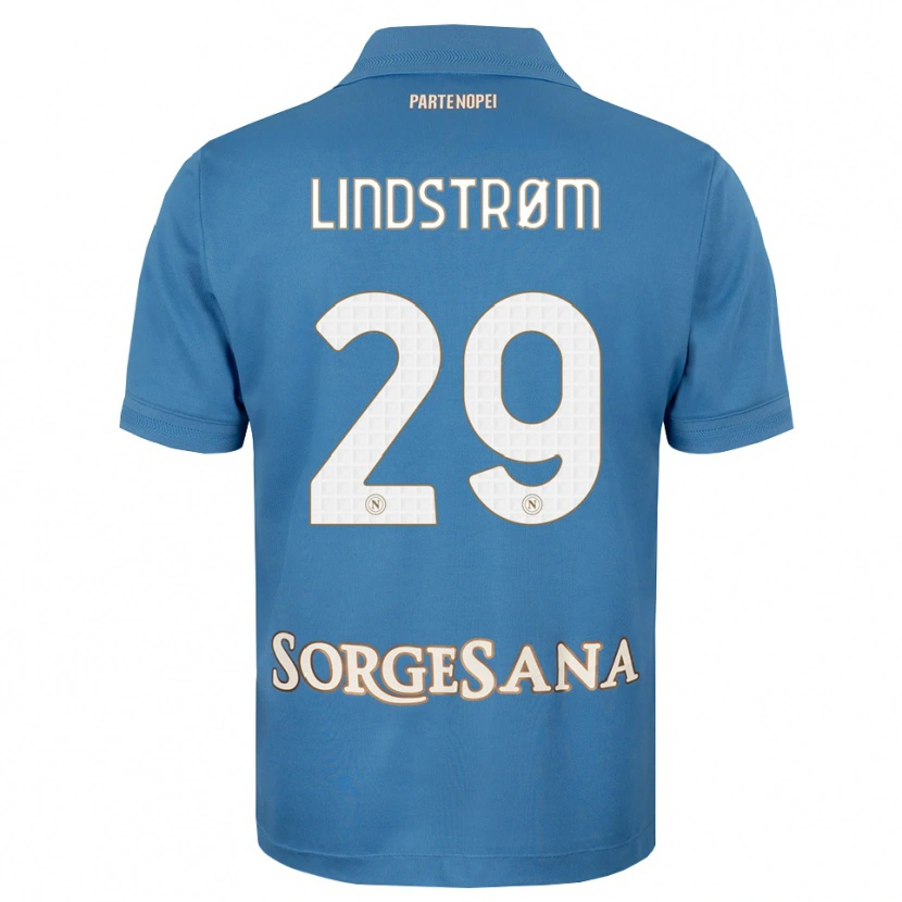 Danxen Kinderen Jesper Lindstrøm #29 Haze Blauw Wit Thuisshirt Thuistenue 2026/27 T-Shirt België