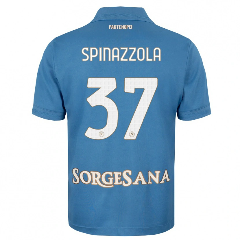 Danxen Kinderen Leonardo Spinazzola #37 Haze Blauw Wit Thuisshirt Thuistenue 2026/27 T-Shirt België