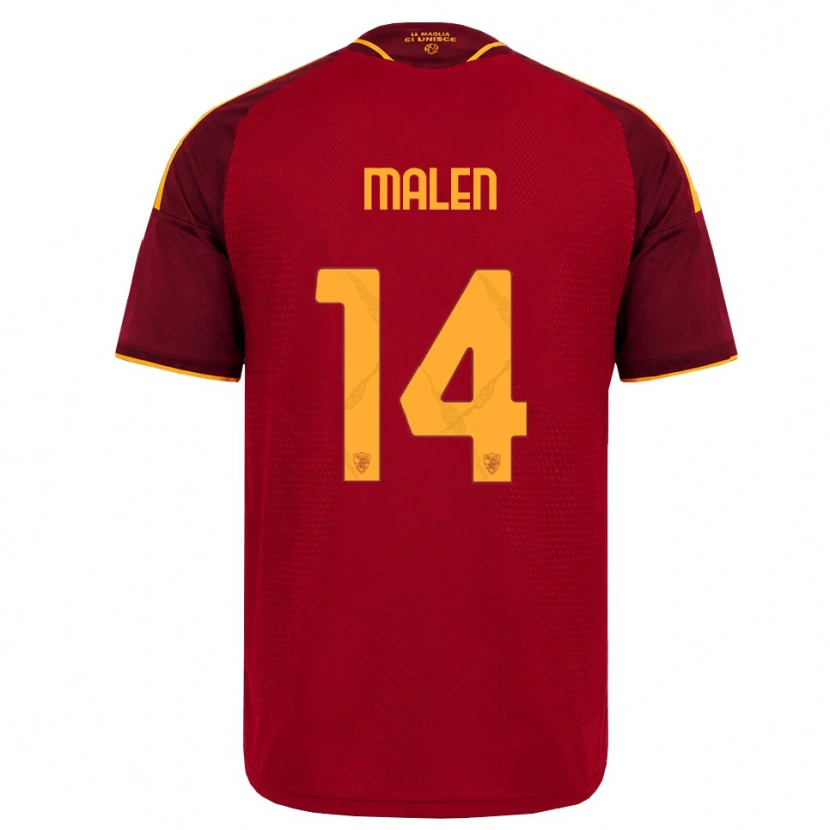 Danxen Kinderen Donyell Malen #14 Rood Gouden Geel Thuisshirt Thuistenue 2026/27 T-Shirt België