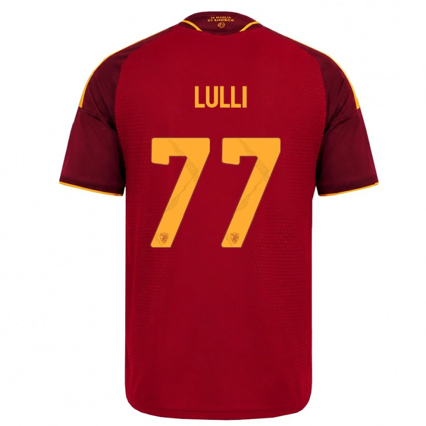 Danxen Kinderen Emanuele Lulli #77 Rood Gouden Geel Thuisshirt Thuistenue 2026/27 T-Shirt België