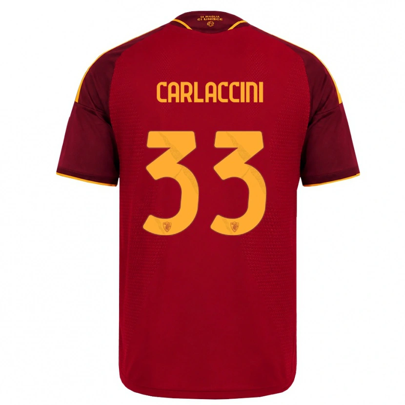 Danxen Kinderen Samuele Carlaccini #33 Rood Gouden Geel Thuisshirt Thuistenue 2026/27 T-Shirt België