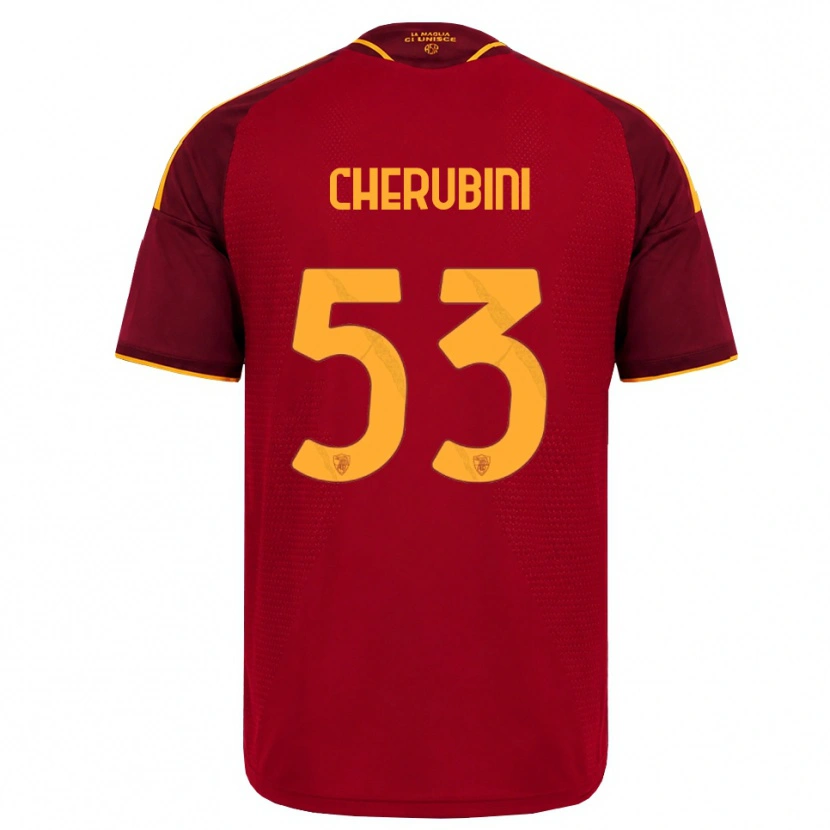 Danxen Kinderen Martina Cherubini #53 Rood Gouden Geel Thuisshirt Thuistenue 2026/27 T-Shirt België