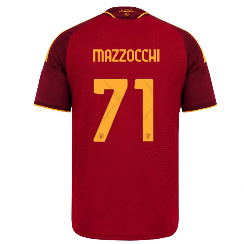 Danxen Kinderen Giulia Mazzocchi #71 Rood Gouden Geel Thuisshirt Thuistenue 2026/27 T-Shirt België