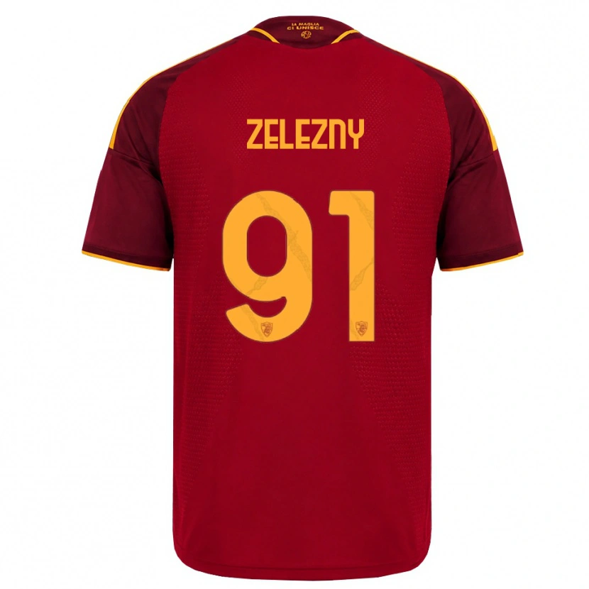 Danxen Kinderen Radoslaw Zelezny #91 Rood Gouden Geel Thuisshirt Thuistenue 2026/27 T-Shirt België
