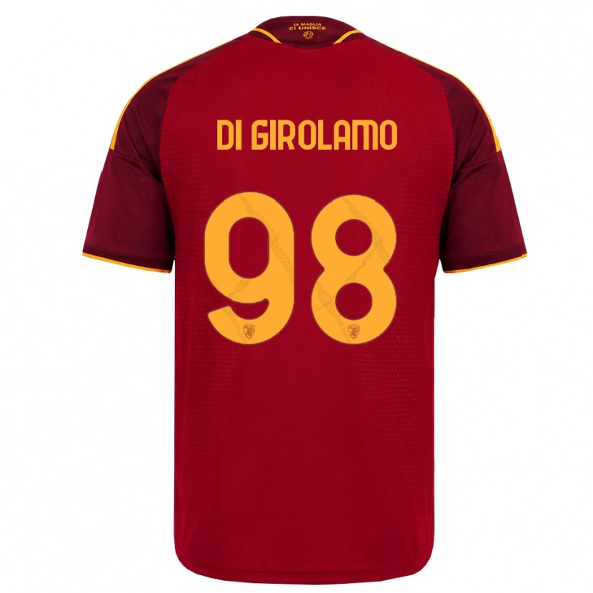 Danxen Kinderen Anita Di Girolamo #98 Rood Gouden Geel Thuisshirt Thuistenue 2026/27 T-Shirt België