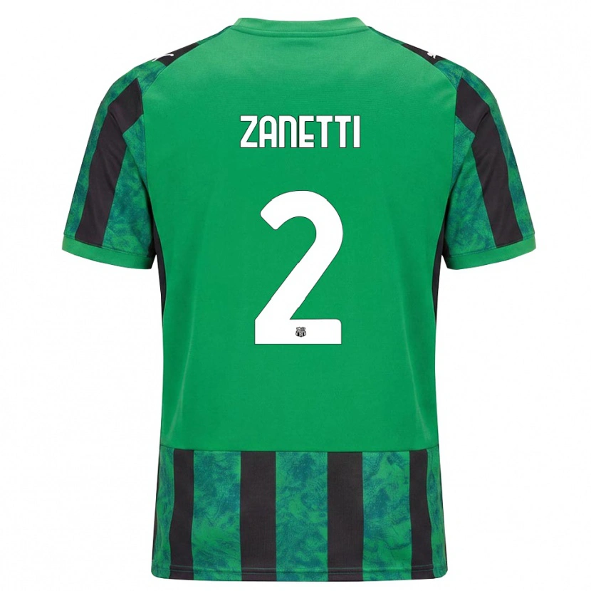 Danxen Kinderen Matteo Zanetti #2 Groen Zwart Wit Thuisshirt Thuistenue 2026/27 T-Shirt België