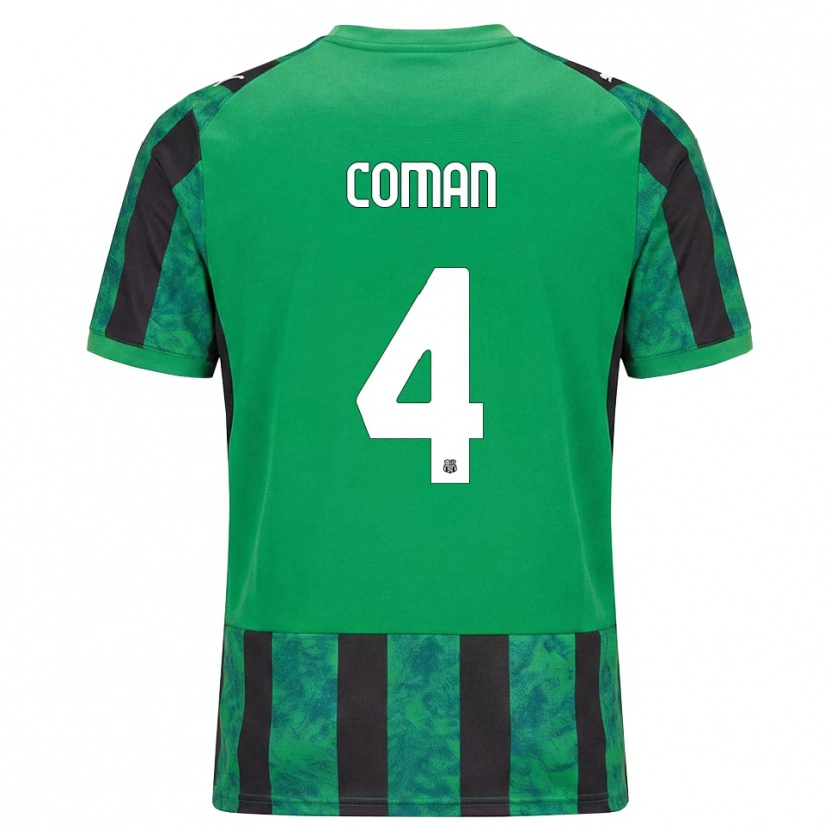 Danxen Kinderen Rareș Coman #4 Groen Zwart Wit Thuisshirt Thuistenue 2026/27 T-Shirt België