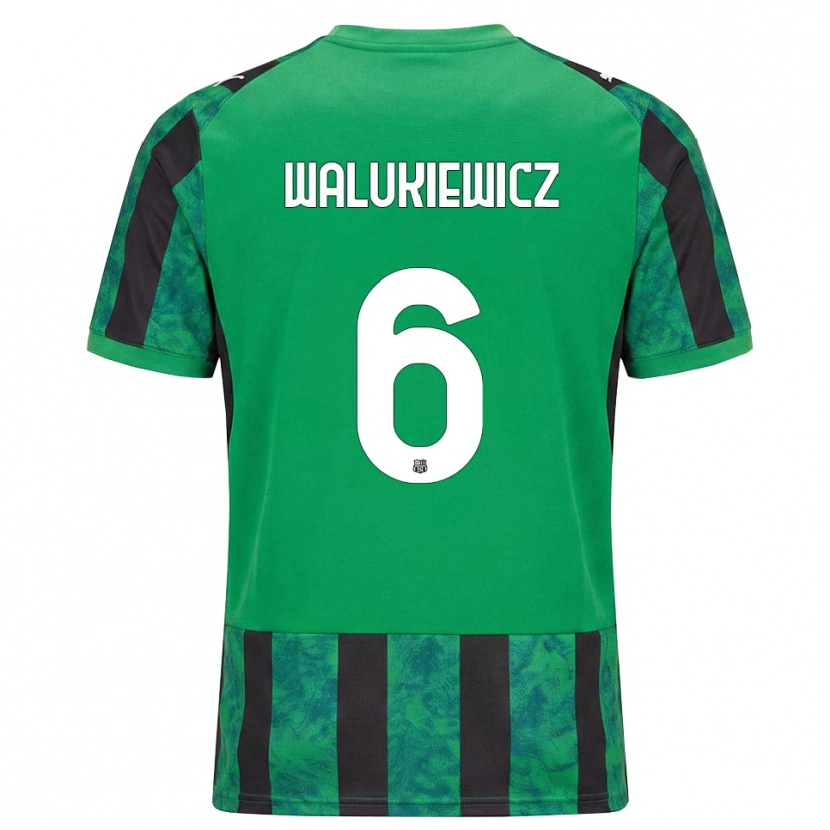 Danxen Kinderen Sebastian Walukiewicz #6 Groen Zwart Wit Thuisshirt Thuistenue 2026/27 T-Shirt België