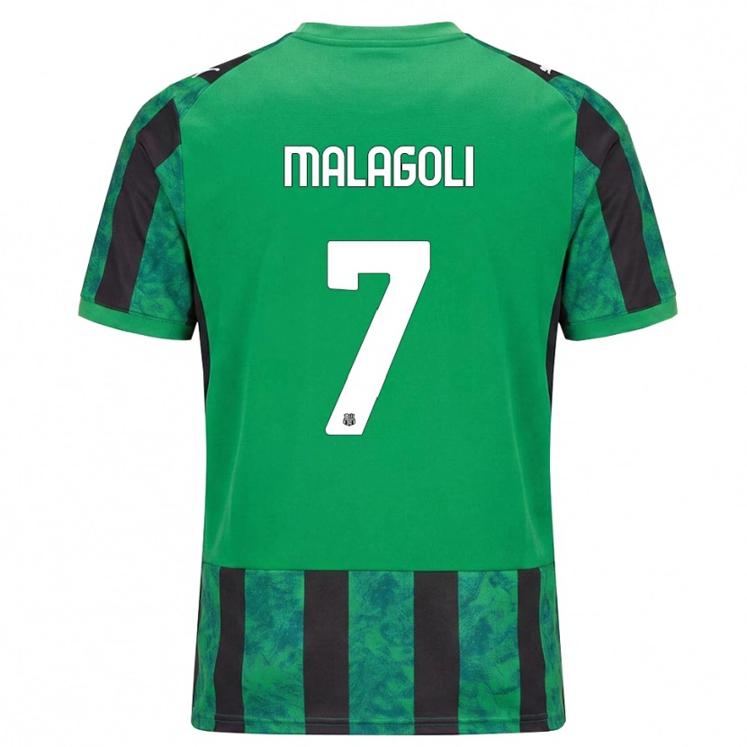 Danxen Kinderen Mattia Malagoli #7 Groen Zwart Wit Thuisshirt Thuistenue 2026/27 T-Shirt België