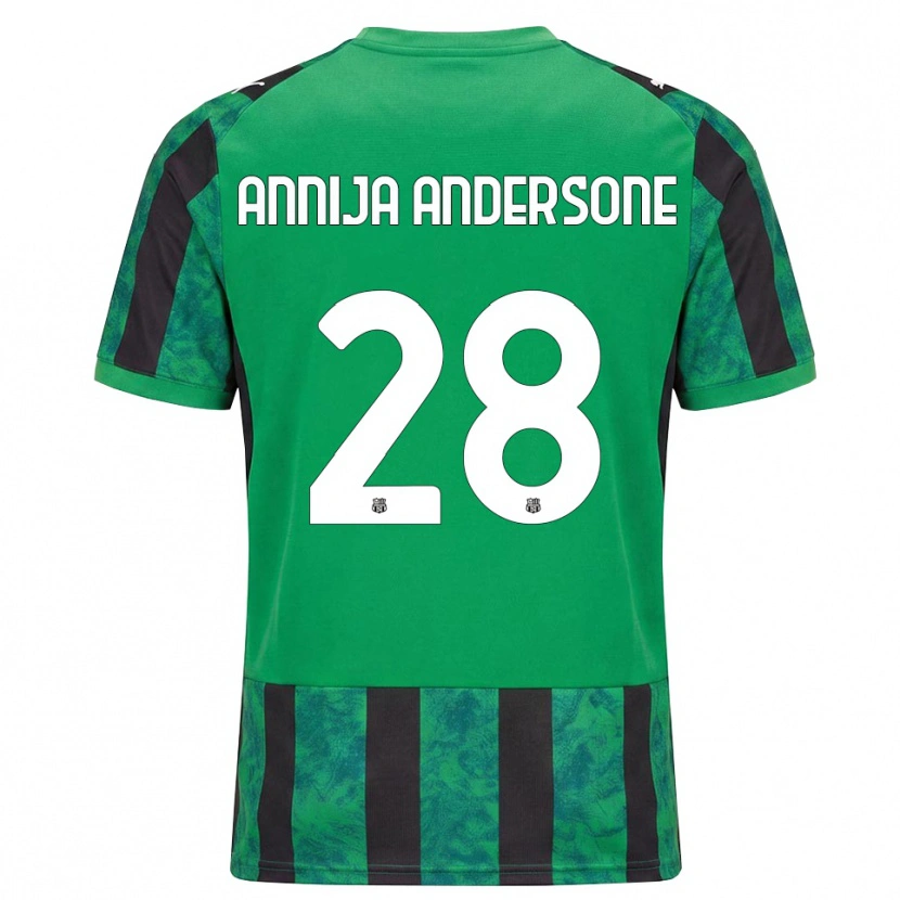 Danxen Kinderen Gabriela Annija Andersone #28 Groen Zwart Wit Thuisshirt Thuistenue 2026/27 T-Shirt België