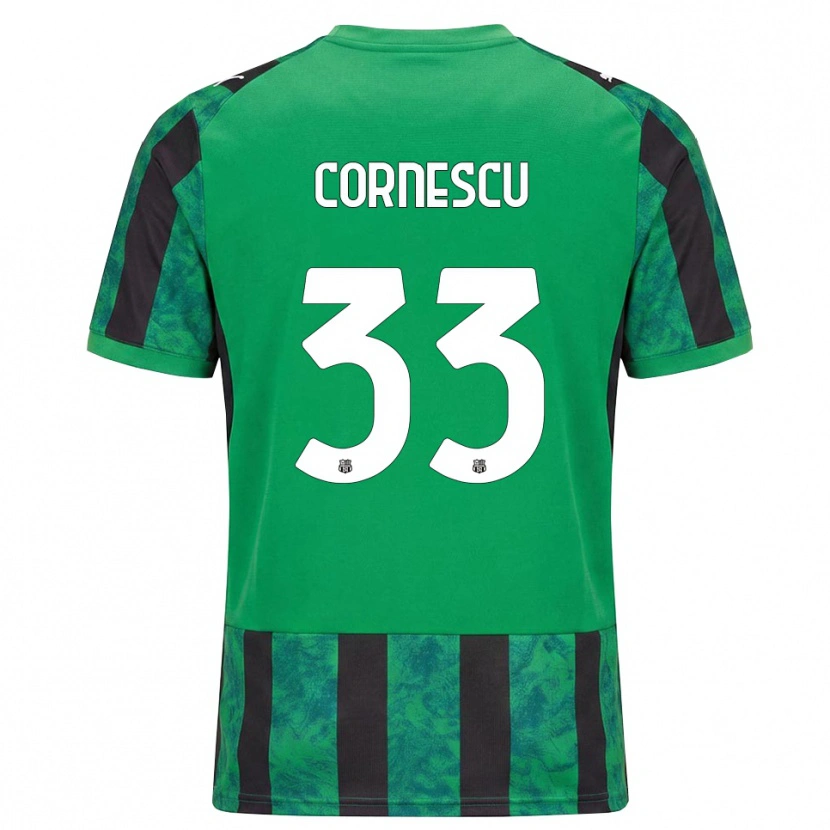 Danxen Kinderen Iustin Cornescu #33 Groen Zwart Wit Thuisshirt Thuistenue 2026/27 T-Shirt België